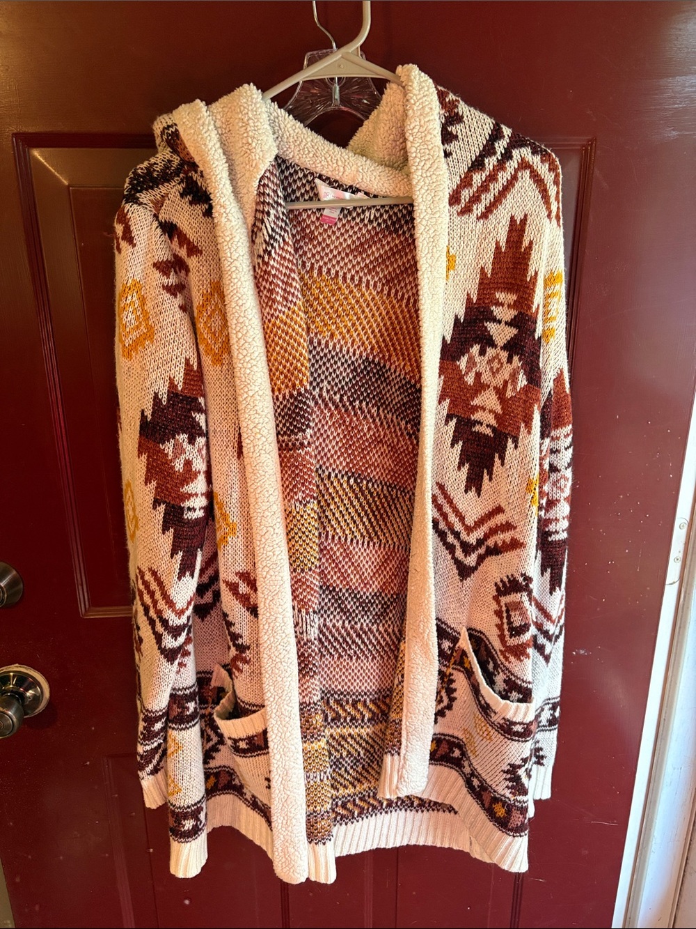 Western long sweater with hood